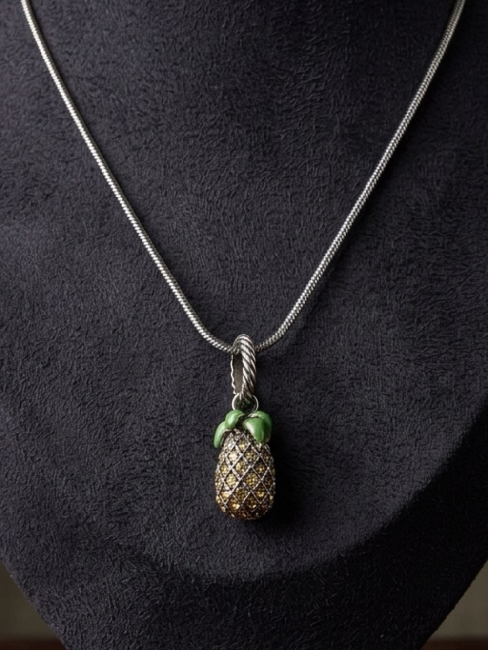Brighton Pineapple Charm displayed on Brighton Chain 2631